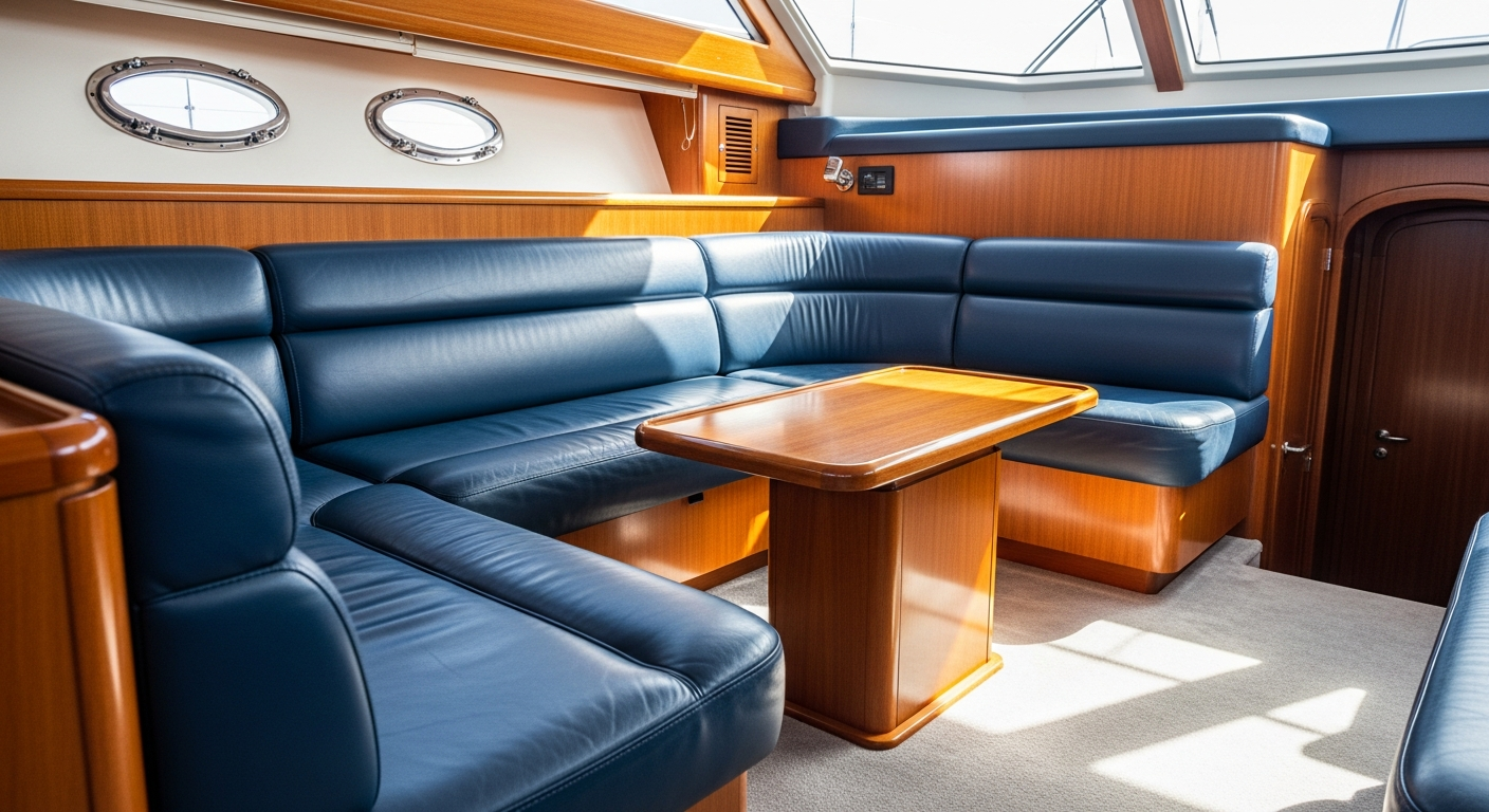 Yacht salon upholstery